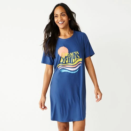 Women's Sonoma Goods For Life® Graphic Short Sleeve Sleepshirt Turq Coffee 3 Women's Sonoma Goods For Life® Graphic Short Sleeve Sleepshirt Turq Coffee