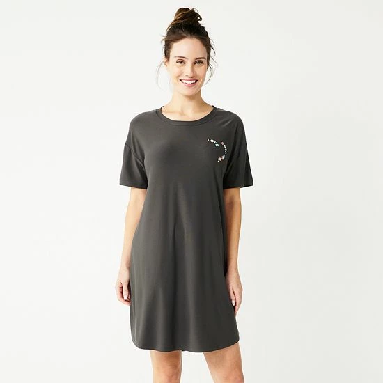 Women's Sonoma Goods For Life® Graphic Short Sleeve Sleepshirt Turq Coffee 7 Women's Sonoma Goods For Life® Graphic Short Sleeve Sleepshirt Turq Coffee - Image 5