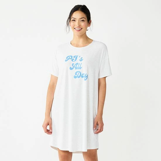 Women's Sonoma Goods For Life® Graphic Short Sleeve Sleepshirt Turq Coffee 10 Women's Sonoma Goods For Life® Graphic Short Sleeve Sleepshirt Turq Coffee - Image 8