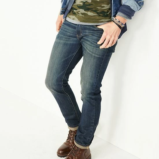 Men's Sonoma Goods For Life® Knit Straight Fit Jeans Dark Blue Wash 5 Men's Sonoma Goods For Life® Knit Straight Fit Jeans Dark Blue Wash - Image 3