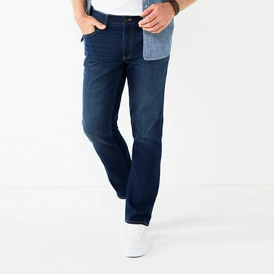 Men's Sonoma Goods For Life® Knit Straight Fit Jeans Dark Blue Wash 7 Men's Sonoma Goods For Life® Knit Straight Fit Jeans Dark Blue Wash - Image 5