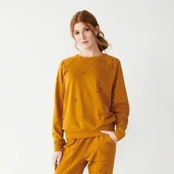 Women's Sonoma Goods For Life® Everyday Crewneck Sweatshirt Gold Ditsy -Sonoma Goods For Life shop unnamed file 14226