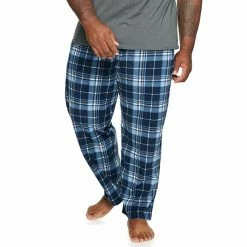 Big & Tall Sonoma Goods For Life® Microfleece Sleep Pants Blue Heather Navy Grid -Sonoma Goods For Life shop unnamed file 14316
