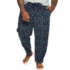 Big & Tall Sonoma Goods For Life® Microfleece Sleep Pants Blue Heather Navy Grid -Sonoma Goods For Life shop unnamed file 14325