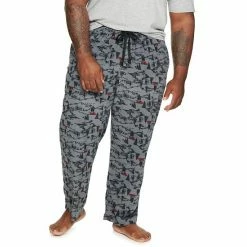 Big & Tall Sonoma Goods For Life® Microfleece Sleep Pants Blue Heather Navy Grid -Sonoma Goods For Life shop unnamed file 14327