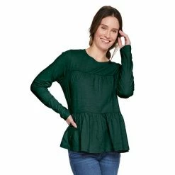 Women's Sonoma Goods For Life® Slubbed Tiered Long Sleeve Top Cream -Sonoma Goods For Life shop unnamed file 14354