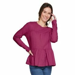 Women's Sonoma Goods For Life® Slubbed Tiered Long Sleeve Top Cream -Sonoma Goods For Life shop unnamed file 14355