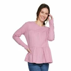 Women's Sonoma Goods For Life® Slubbed Tiered Long Sleeve Top Cream -Sonoma Goods For Life shop unnamed file 14356