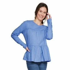 Women's Sonoma Goods For Life® Slubbed Tiered Long Sleeve Top Cream -Sonoma Goods For Life shop unnamed file 14358