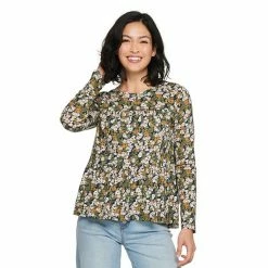 Women's Sonoma Goods For Life® Slubbed Tiered Long Sleeve Top Cream -Sonoma Goods For Life shop unnamed file 14361