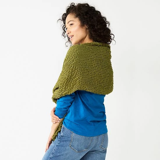 Sonoma Goods For Life® Basket Waffle Solid Wrap Scarf Ivory 4 Sonoma Goods For Life® Basket Waffle Solid Wrap Scarf Ivory - Image 2