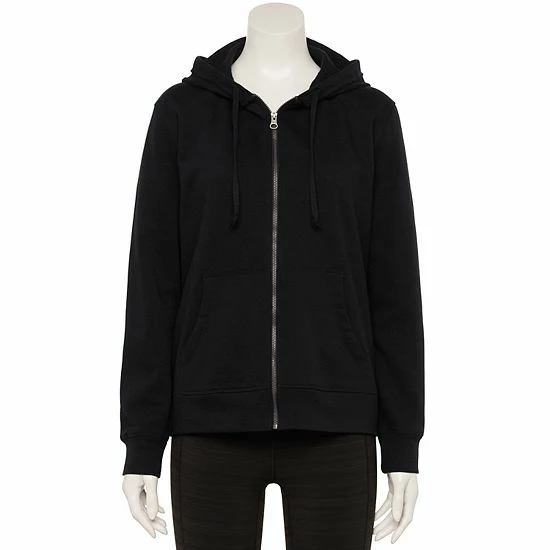 Women's Sonoma Goods For Life® Favorite Zip Front Hoodie Black 6 Women's Sonoma Goods For Life® Favorite Zip Front Hoodie Black - Image 4