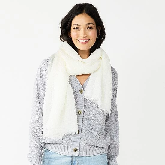 Sonoma Goods For Life® Basket Waffle Solid Wrap Scarf Ivory 8 Sonoma Goods For Life® Basket Waffle Solid Wrap Scarf Ivory - Image 6