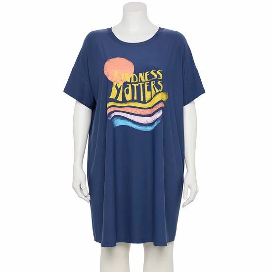 Plus Size Sonoma Goods For Life® Graphic Short Sleeve Sleepshirt Navy Kindness Matters 7 Plus Size Sonoma Goods For Life® Graphic Short Sleeve Sleepshirt Navy Kindness Matters - Image 5