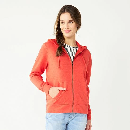 Women's Sonoma Goods For Life® Favorite Zip Front Hoodie Black 12 Women's Sonoma Goods For Life® Favorite Zip Front Hoodie Black - Image 10