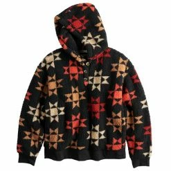 Petite Sonoma Goods For Life® Henley Sherpa Hoodie Black And Red Geo Prin -Sonoma Goods For Life shop unnamed file 14450