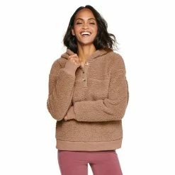 Petite Sonoma Goods For Life® Henley Sherpa Hoodie Black And Red Geo Prin -Sonoma Goods For Life shop unnamed file 14453