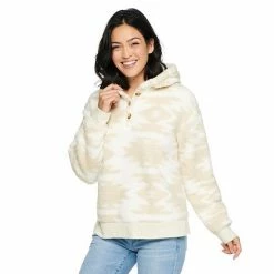 Petite Sonoma Goods For Life® Henley Sherpa Hoodie Black And Red Geo Prin -Sonoma Goods For Life shop unnamed file 14454