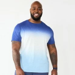 Big & Tall Sonoma Goods For Life® Slubbed Crewneck Tee Blue Dip Dye -Sonoma Goods For Life shop unnamed file 14463