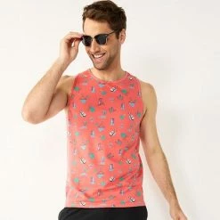 Men's Sonoma Goods For Life® Supersoft Print Tank Coral Tropical