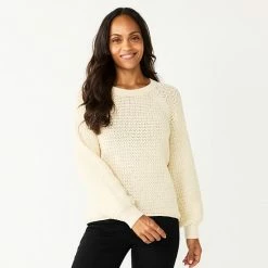 Women's Sonoma Goods For Life® Textured Balloon Sleeve Sweater Gray -Sonoma Goods For Life shop unnamed file 1453