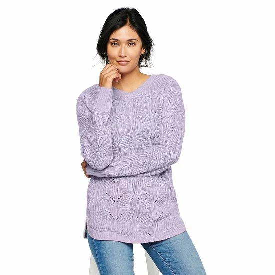 Women's Sonoma Goods For Life® Cozy Wave-Stitch Crewneck Sweater Black 7 Women's Sonoma Goods For Life® Cozy Wave-Stitch Crewneck Sweater Black - Image 5