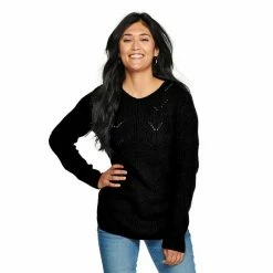 Women's Sonoma Goods For Life® Cozy Wave-Stitch Crewneck Sweater Black 27 Women's Sonoma Goods For Life® Cozy Wave-Stitch Crewneck Sweater Black -Sonoma Goods For Life shop unnamed file 14540