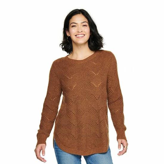 Women's Sonoma Goods For Life® Cozy Wave-Stitch Crewneck Sweater Black 12 Women's Sonoma Goods For Life® Cozy Wave-Stitch Crewneck Sweater Black - Image 10