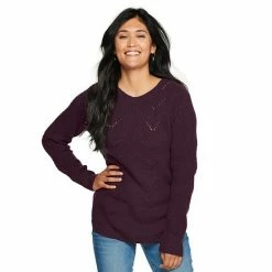 Women's Sonoma Goods For Life® Cozy Wave-Stitch Crewneck Sweater Black 34 Women's Sonoma Goods For Life® Cozy Wave-Stitch Crewneck Sweater Black -Sonoma Goods For Life shop unnamed file 14547