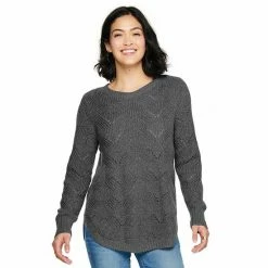 Women's Sonoma Goods For Life® Cozy Wave-Stitch Crewneck Sweater Black 37 Women's Sonoma Goods For Life® Cozy Wave-Stitch Crewneck Sweater Black -Sonoma Goods For Life shop unnamed file 14550