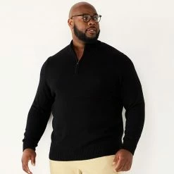 Big & Tall Sonoma Goods For Life® Quarter-Zip Sweater Storm Blue -Sonoma Goods For Life shop unnamed file 1462