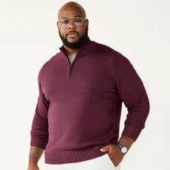 Big & Tall Sonoma Goods For Life® Quarter-Zip Sweater Storm Blue -Sonoma Goods For Life shop unnamed file 1464