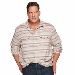 Big & Tall Sonoma Goods For Life® Regular-Fit Flannel Button-Down Shirt Olive Black Buff -Sonoma Goods For Life shop unnamed file 14677