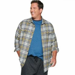 Big & Tall Sonoma Goods For Life® Regular-Fit Flannel Button-Down Shirt Olive Black Buff -Sonoma Goods For Life shop unnamed file 14678