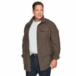 Big & Tall Sonoma Goods For Life® Regular-Fit Flannel Button-Down Shirt Olive Black Buff -Sonoma Goods For Life shop unnamed file 14688