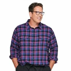 Big & Tall Sonoma Goods For Life® Regular-Fit Flannel Button-Down Shirt Olive Black Buff -Sonoma Goods For Life shop unnamed file 14690