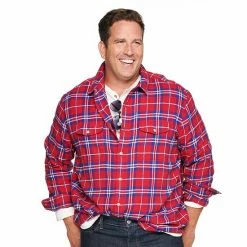 Big & Tall Sonoma Goods For Life® Regular-Fit Flannel Button-Down Shirt Olive Black Buff -Sonoma Goods For Life shop unnamed file 14692