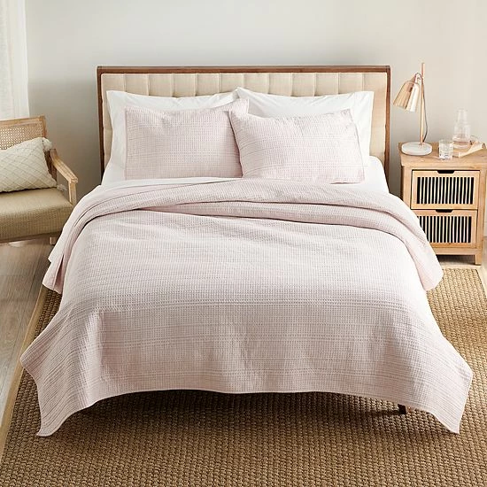 Sonoma Goods For Life® New Traditions Waffle Quilt Or Sham Blush 6 Sonoma Goods For Life® New Traditions Waffle Quilt Or Sham Blush - Image 4