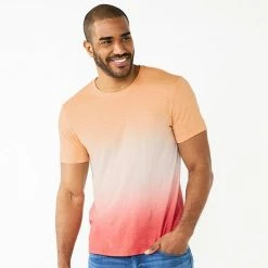 Men's Sonoma Goods For Life® Striped Crewneck Tee Blue Peach Stripe -Sonoma Goods For Life shop unnamed file 14803
