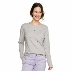 Women's Sonoma Goods For Life® Long Sleeve Crewneck Tee Gray Heart -Sonoma Goods For Life shop unnamed file 14858