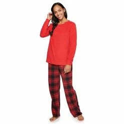 Women's Sonoma Goods For Life® Microfleece Pajama Set Pink Plaid -Sonoma Goods For Life shop unnamed file 1486