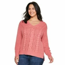 Plus Size Sonoma Goods For Life® Cable Mix Pullover Sweater Warm Ginger -Sonoma Goods For Life shop unnamed file 14884