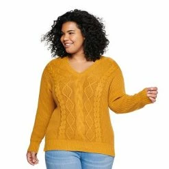 Plus Size Sonoma Goods For Life® Cable Mix Pullover Sweater Warm Ginger -Sonoma Goods For Life shop unnamed file 14885