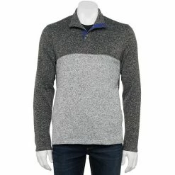 Men's Sonoma Goods For Life® Colorblock Snap-Neck Pullover Sweater Black Grey -Sonoma Goods For Life shop unnamed file 14900