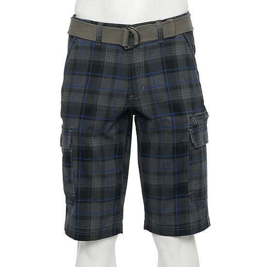 Men's Sonoma Goods For Life® Belted Casual Cargo Shorts White Plaid 7 Men's Sonoma Goods For Life® Belted Casual Cargo Shorts White Plaid - Image 5