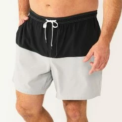 Men's Big & Tall Sonoma Goods For Life® Colorblock Swim Trunks Purple Aqua Block