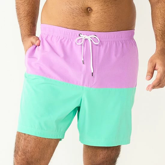 Men's Big & Tall Sonoma Goods For Life® Colorblock Swim Trunks Purple Aqua Block 9 Men's Big & Tall Sonoma Goods For Life® Colorblock Swim Trunks Purple Aqua Block - Image 7