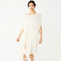 Women's Sonoma Goods For Life® Textured Gauze Cinched Topper Blue