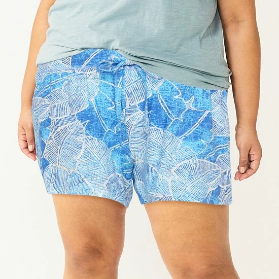 Plus Size Sonoma Goods For Life® Pajama Shorts Aqua Sky 7 Plus Size Sonoma Goods For Life® Pajama Shorts Aqua Sky - Image 5