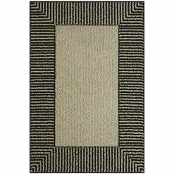 Sonoma Goods For Life® Encore Striped Border Washable Rug Brown Khaki